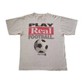 Vtg Big Ball Sports T Shirt Mens XL Gray Play Real Football Soccer Is Life 90s Unisex , , , Long Sleeve Tee