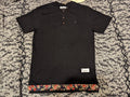 Halfwits Toronto Canada / Henley Size Large (Black & Floral Bottom) Unisex , , , Long Sleeve Tee