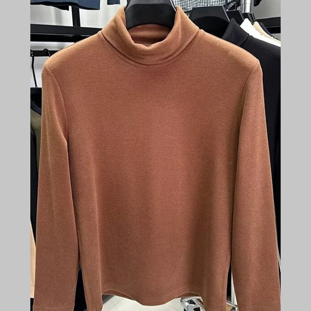 Men Breathable Long Sleeve Base Top with Half High Collar for Daily Routine Unisex , , , Long Sleeve Tee