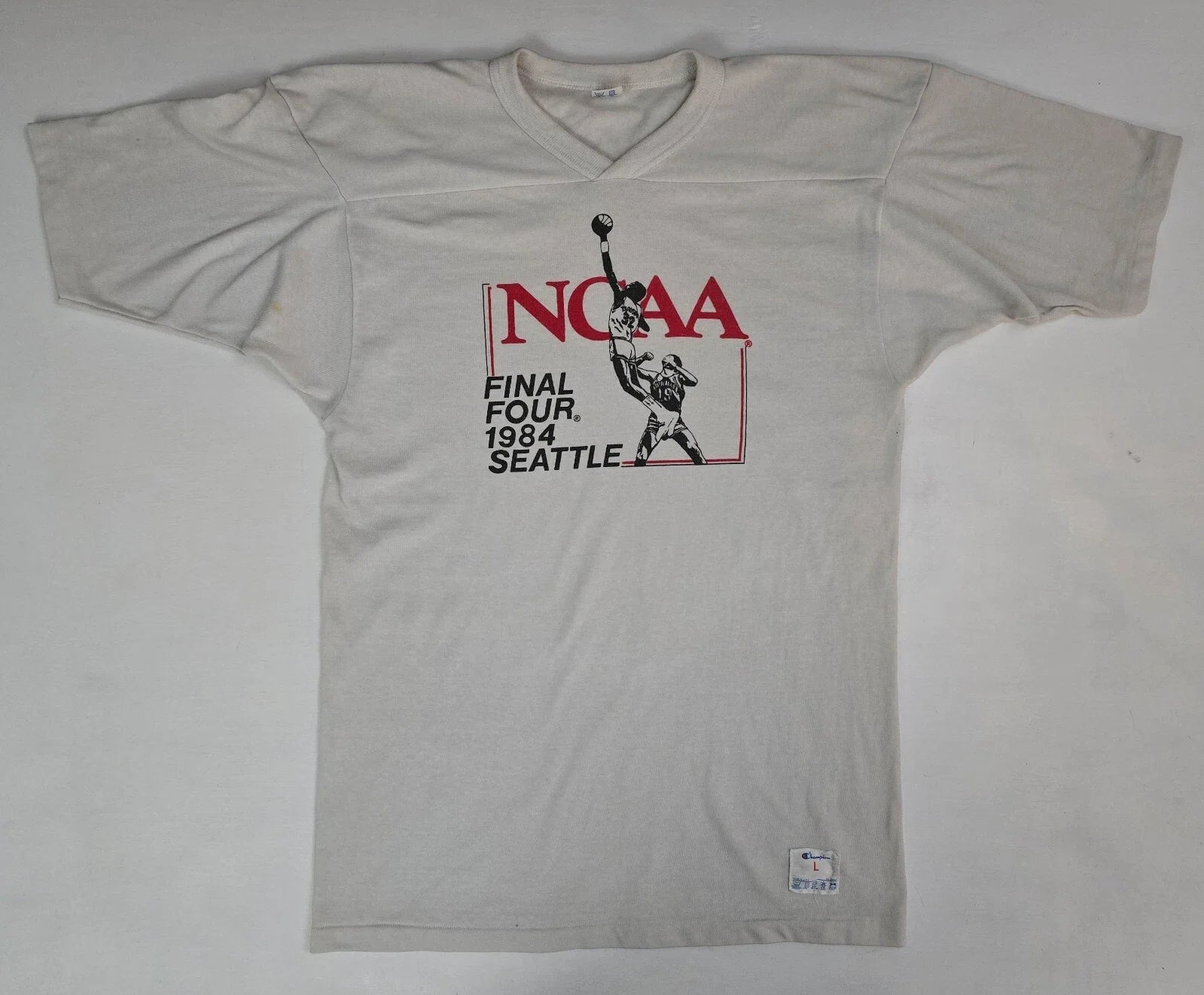 Vtg 80s 1984 Champion NCAA Final Four Seattle Basketball Jersey T Shirt Men's L Unisex , , , Long Sleeve Tee