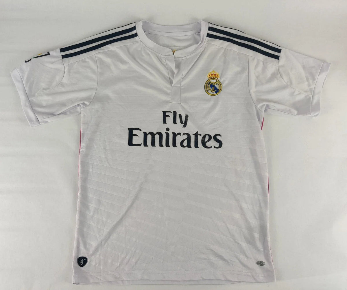 Real Madrid Soccer Jersey Shirt Fly Emirates Short Sleeve Size Medium Unisex , , , Long Sleeve Tee