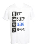 Eat, Sleep, Leeds, Repeat Football Fan Unisex , , , Long Sleeve Tee