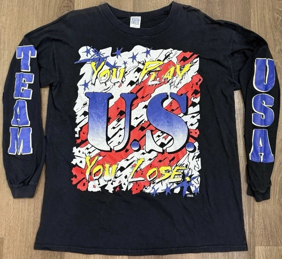 Vintage 90s USA Olympic Long Sleeve XL Freeze American Soccer Unisex , , , Long Sleeve Tee