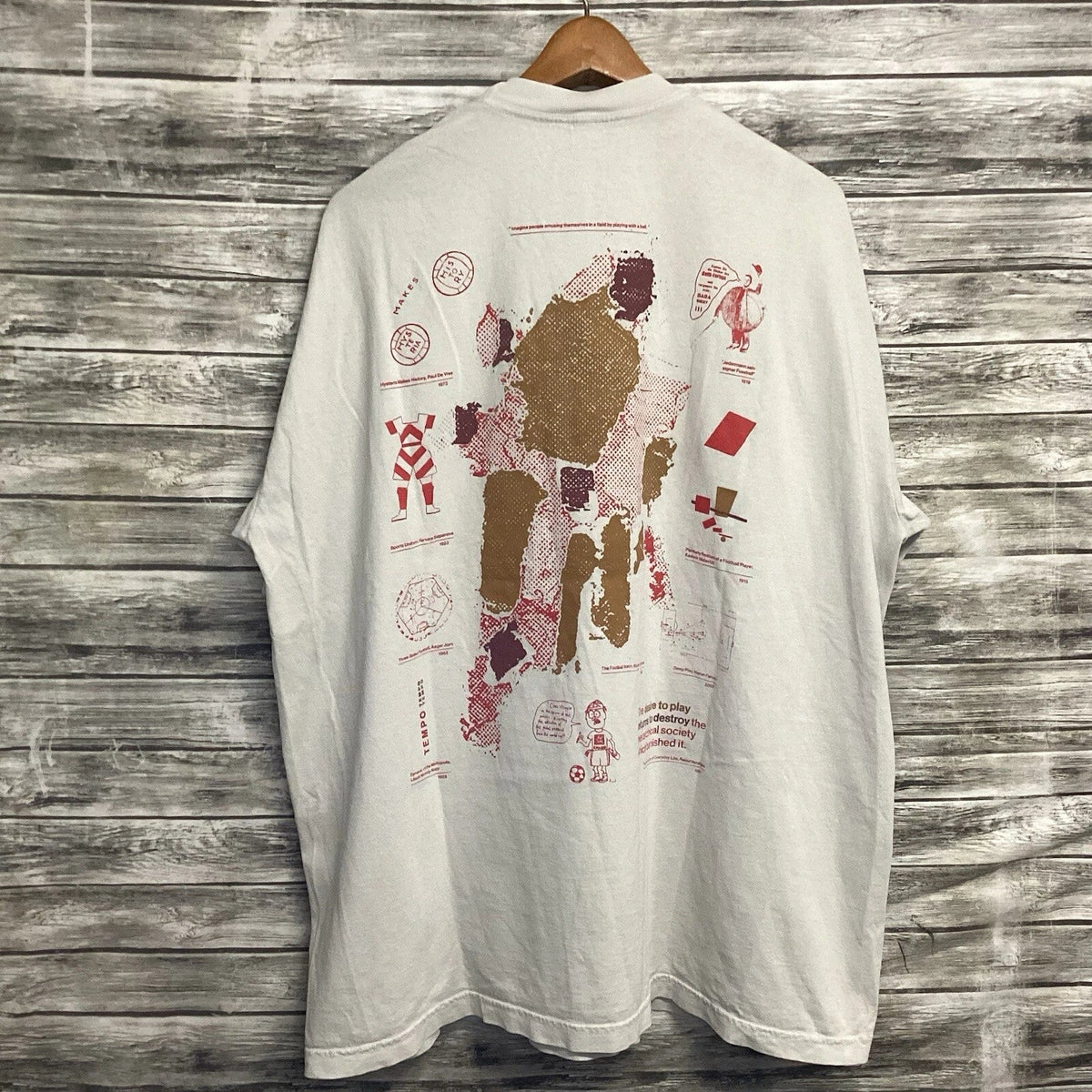 Boot Boyz Biz Shirt Mens 2XL Ivory Art & Football Soccer Graphic Tee Streetwear Unisex , , , Long Sleeve Tee