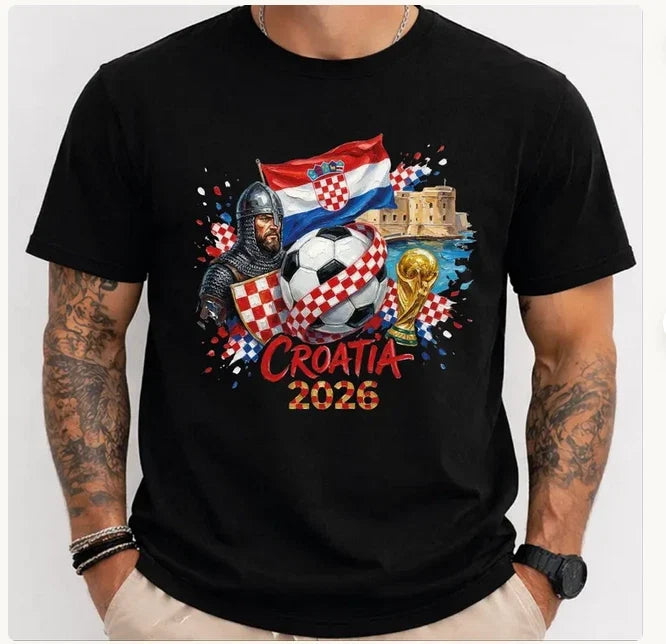 Croatia 2026 World Cup Shirt Soccer T Shirt Croatian Flag Football Tee Futbol Unisex , , , Long Sleeve Tee