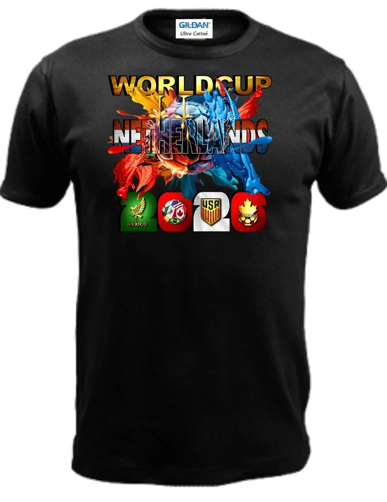 NETHERLANDS SOCCER WORLD CUP 2026 100% COTTON 100% PRESHRUNK GILDAN Unisex , , , Long Sleeve Tee