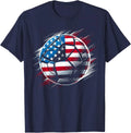 American Flag on Soccer Ball Unisex Unisex , , , Long Sleeve Tee