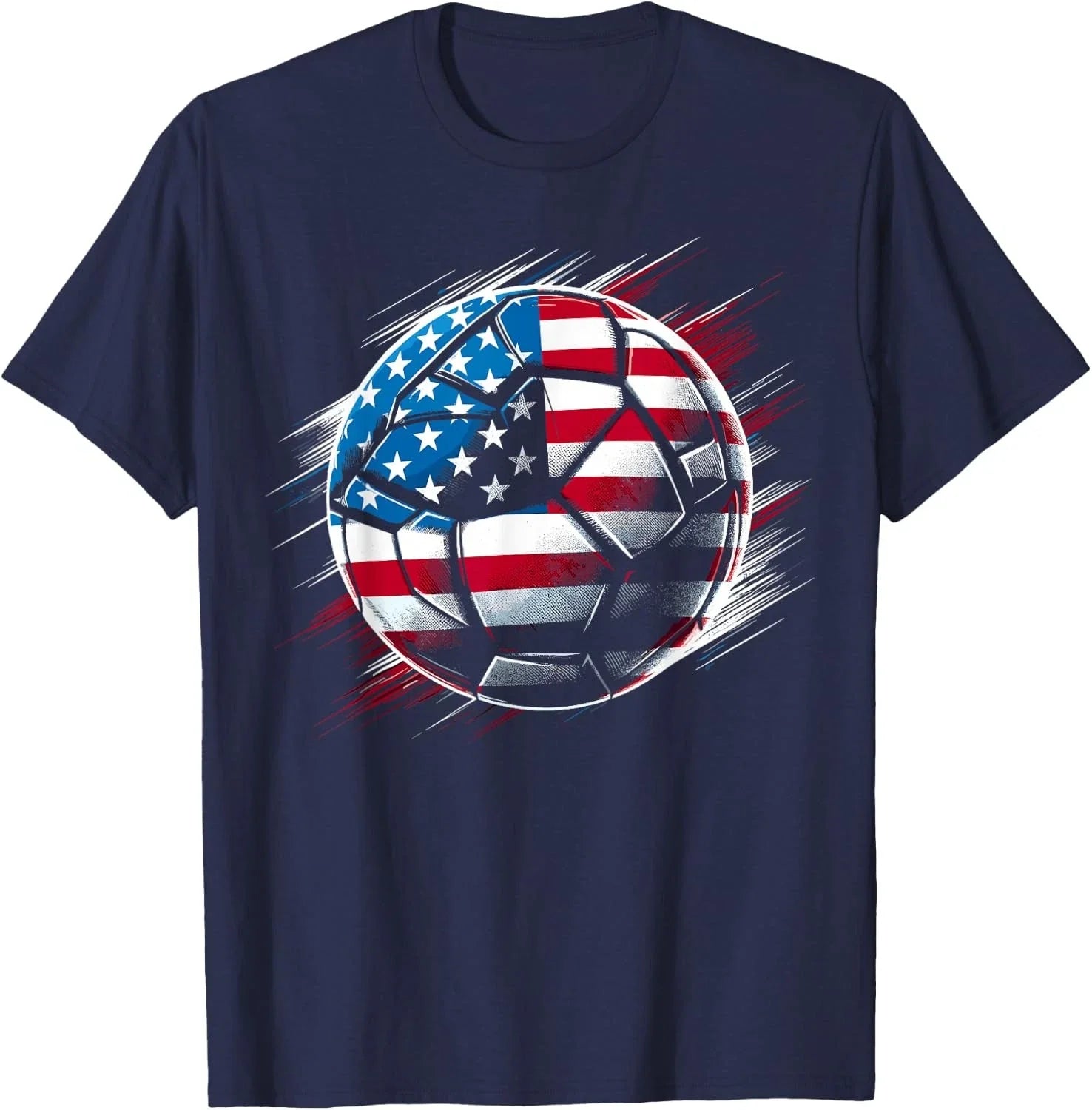 American Flag on Soccer Ball Unisex Unisex , , , Long Sleeve Tee