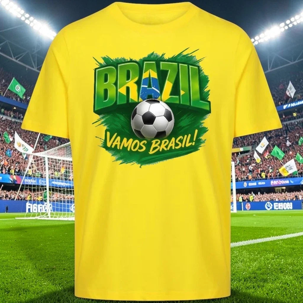 Brazil Vamos Brasil T-Shir, retro football tee shirt, Football Fan Gift T Shirt Unisex , , , Long Sleeve Tee