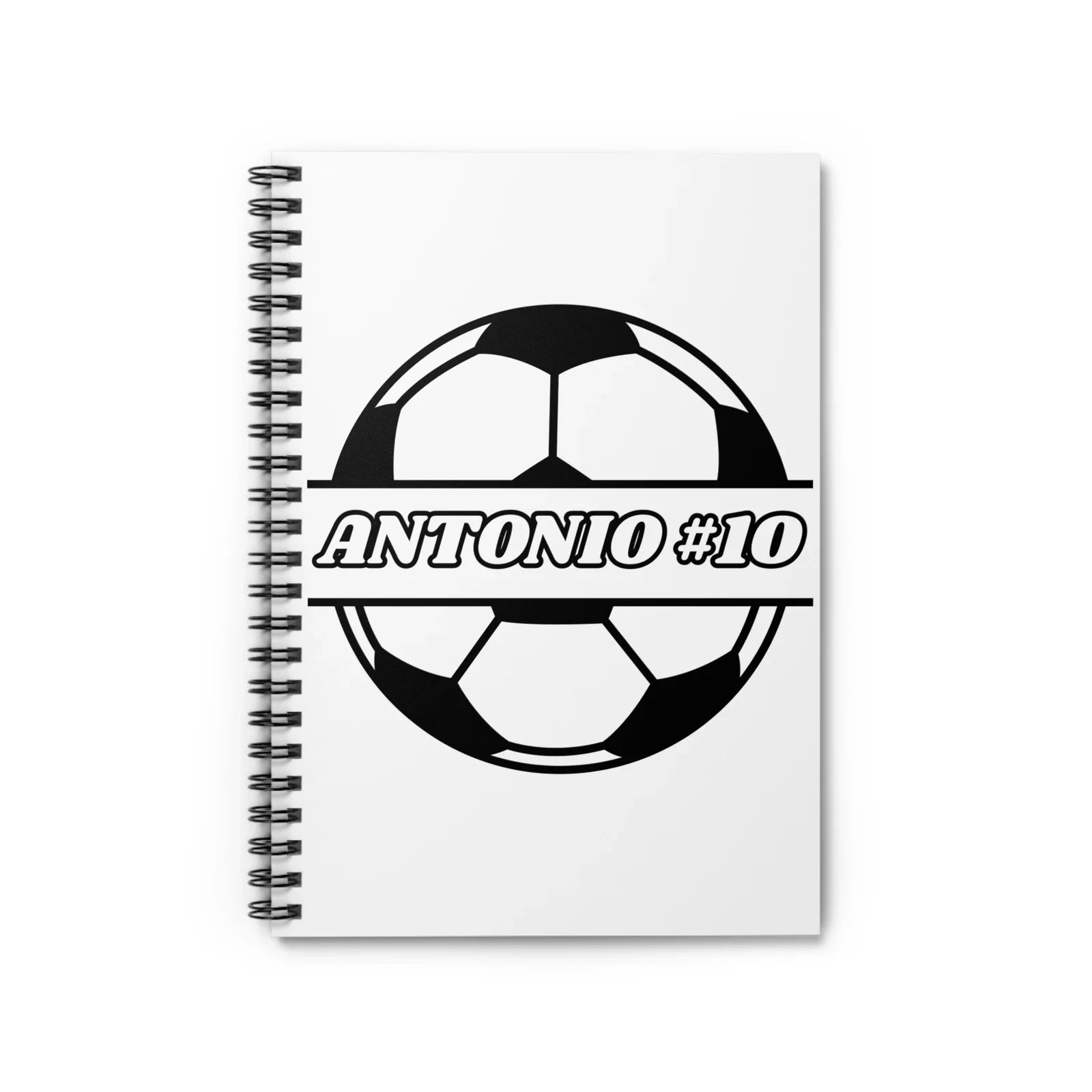 Personalized Soccer Spiral Notebook - Customize Name and Number - Gift Soccer Unisex , , , Long Sleeve Tee