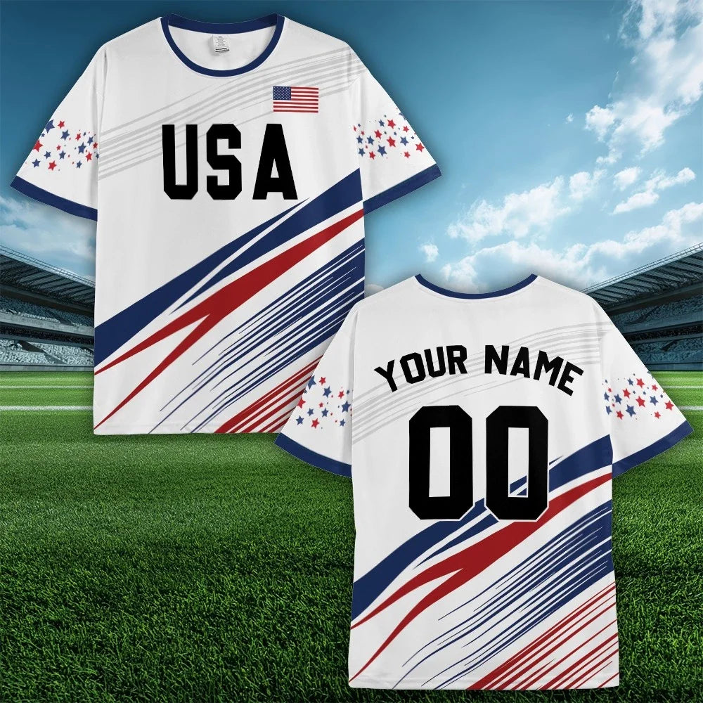 Custom USA Soccer Jersey Shirt Men Women World Cup 2026 Football Soccer Sports Unisex , , , Long Sleeve Tee