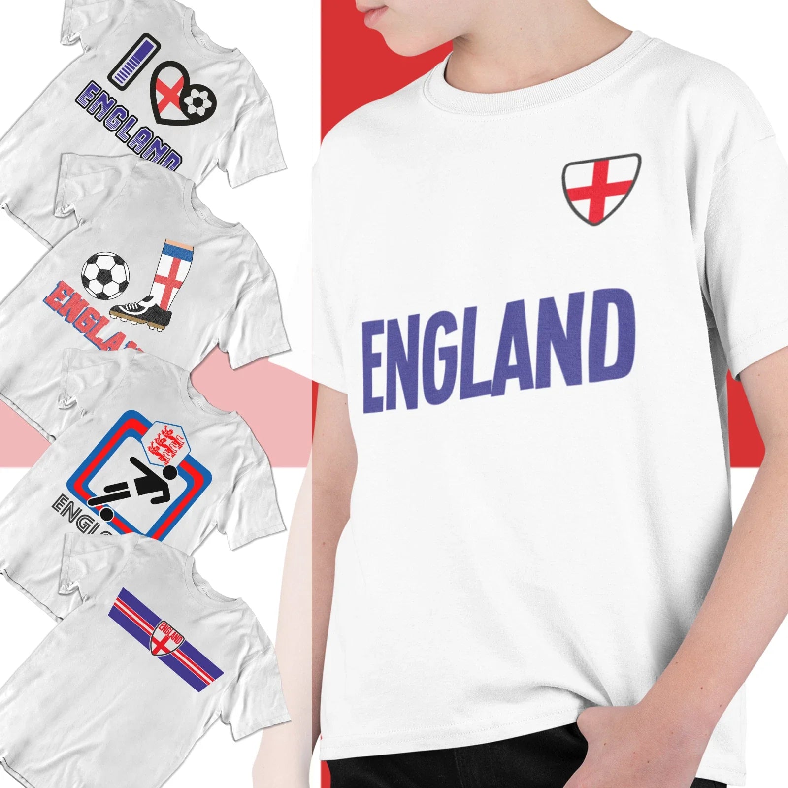 Boys or Girls Choice Of ENGLAND Football Kids TShirt 2026 English World Euro Cup Unisex , , , Long Sleeve Tee