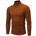 Men's Turtleneck Long Sleeve Top Stretch Fabric Ribbed Neck Fitted Silhouette Unisex , , , Long Sleeve Tee