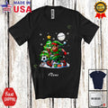 Custom Name Elf Playing Soccer; Christmas Tree Sport Player Lover Team Unisex , , , Long Sleeve Tee