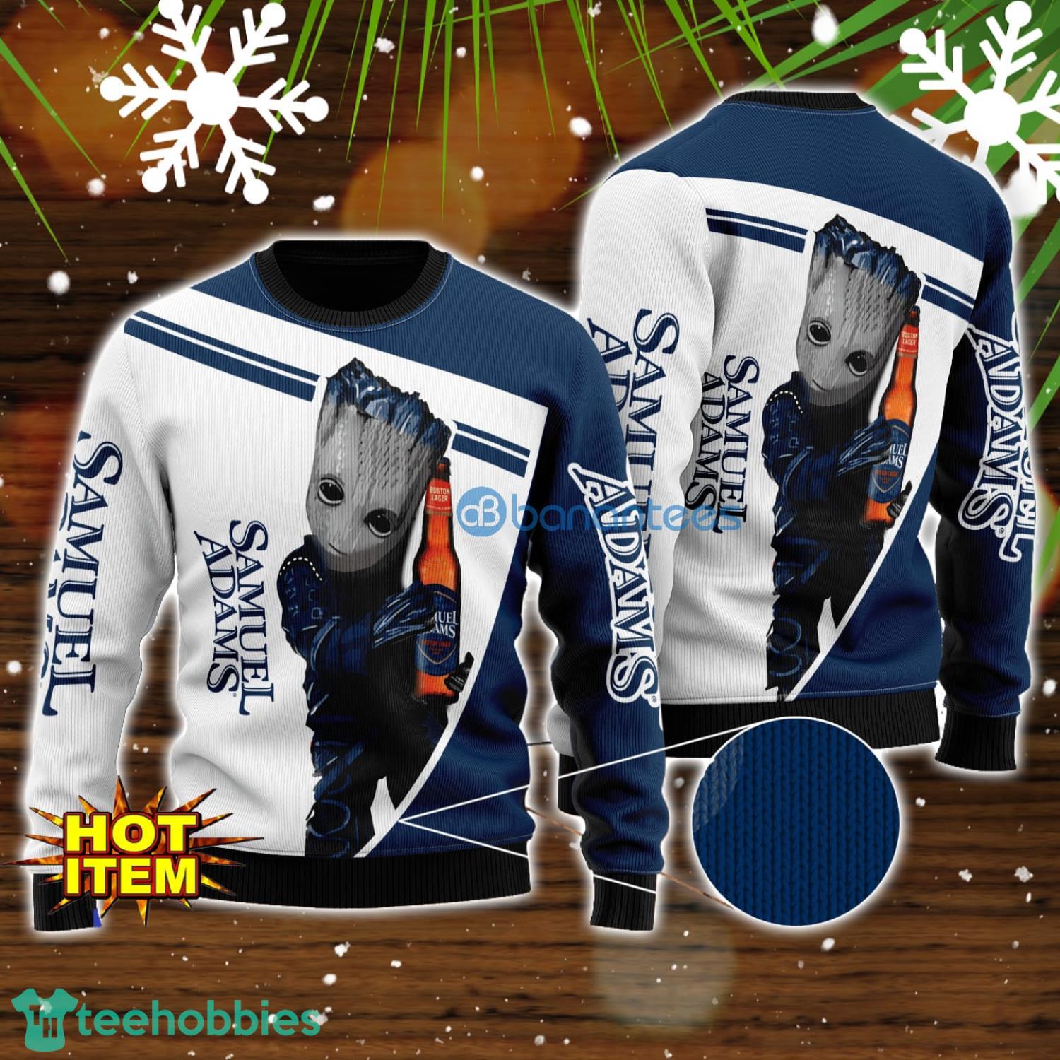 Samuel Adams And Baby Groot 3D Ugly Christmas Sweater For Men And Women Christmas Gift