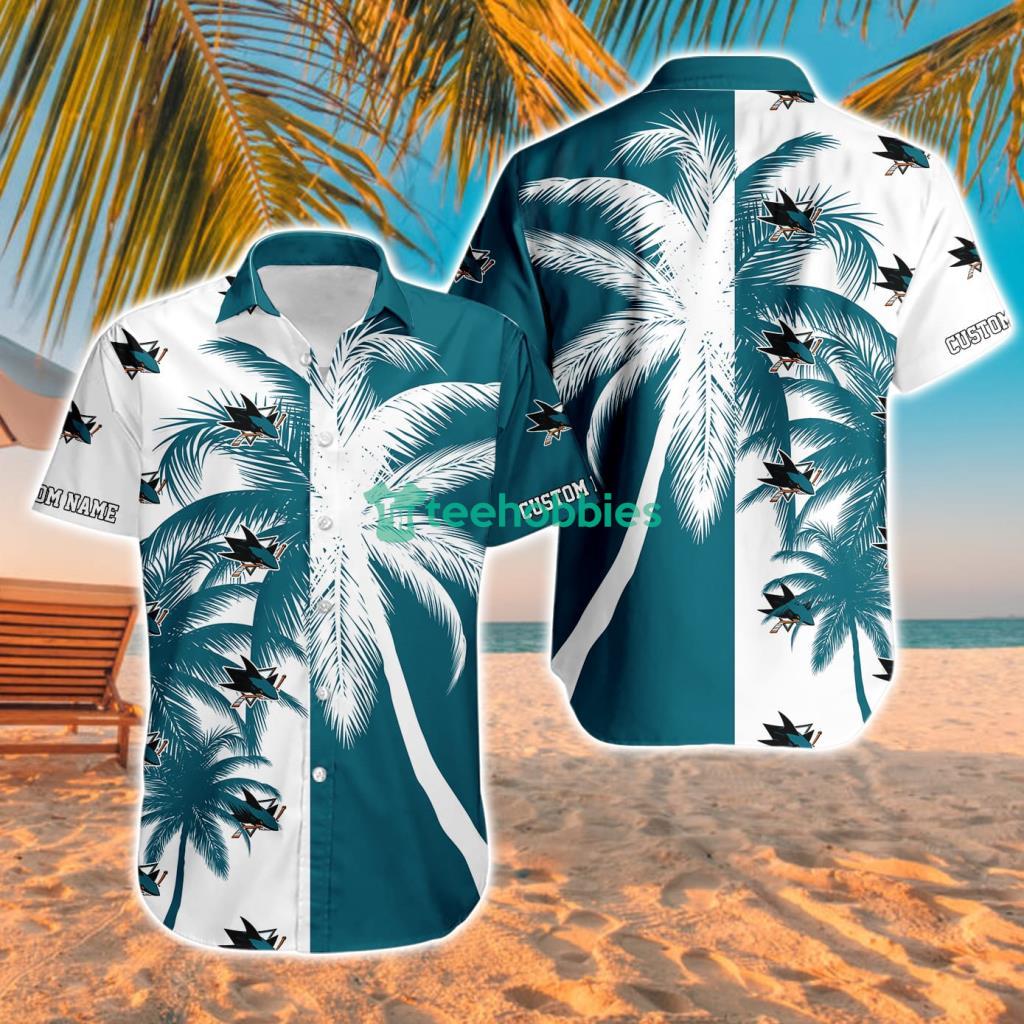 San Jose Sharks Aloha Tropical Hawaiian Shirt For Men And Women Custom Name