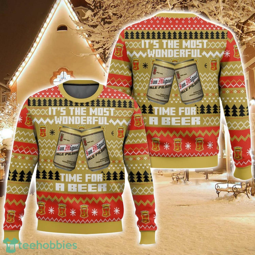San Miguel UK Beer Ugly Christmas Sweater For Men And Women Christmas Holiday Gift Family Gift