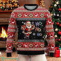 Santa Claus Christmas Sweater Funny Running Santa Ugly Sweater