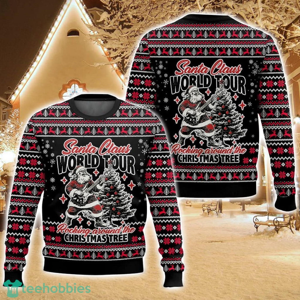 Santa Claus World Tour Ugly Christmas Sweater For Men And Women Christmas Holiday Gift Family Gift