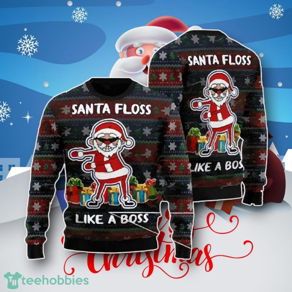 Santa Floss Like A Boss Ugly Christmas Sweater Unique Gift