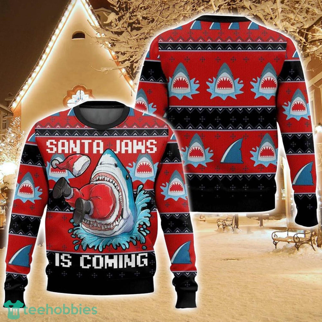 Santa Jaws Ugly Christmas Sweater Holiday Sweater Christmas Gift For Family