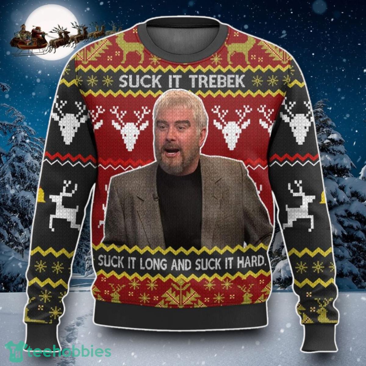 Saturday Night Live Sean Connery Suck It Trebek Ugly Christmas Sweater Special Gift