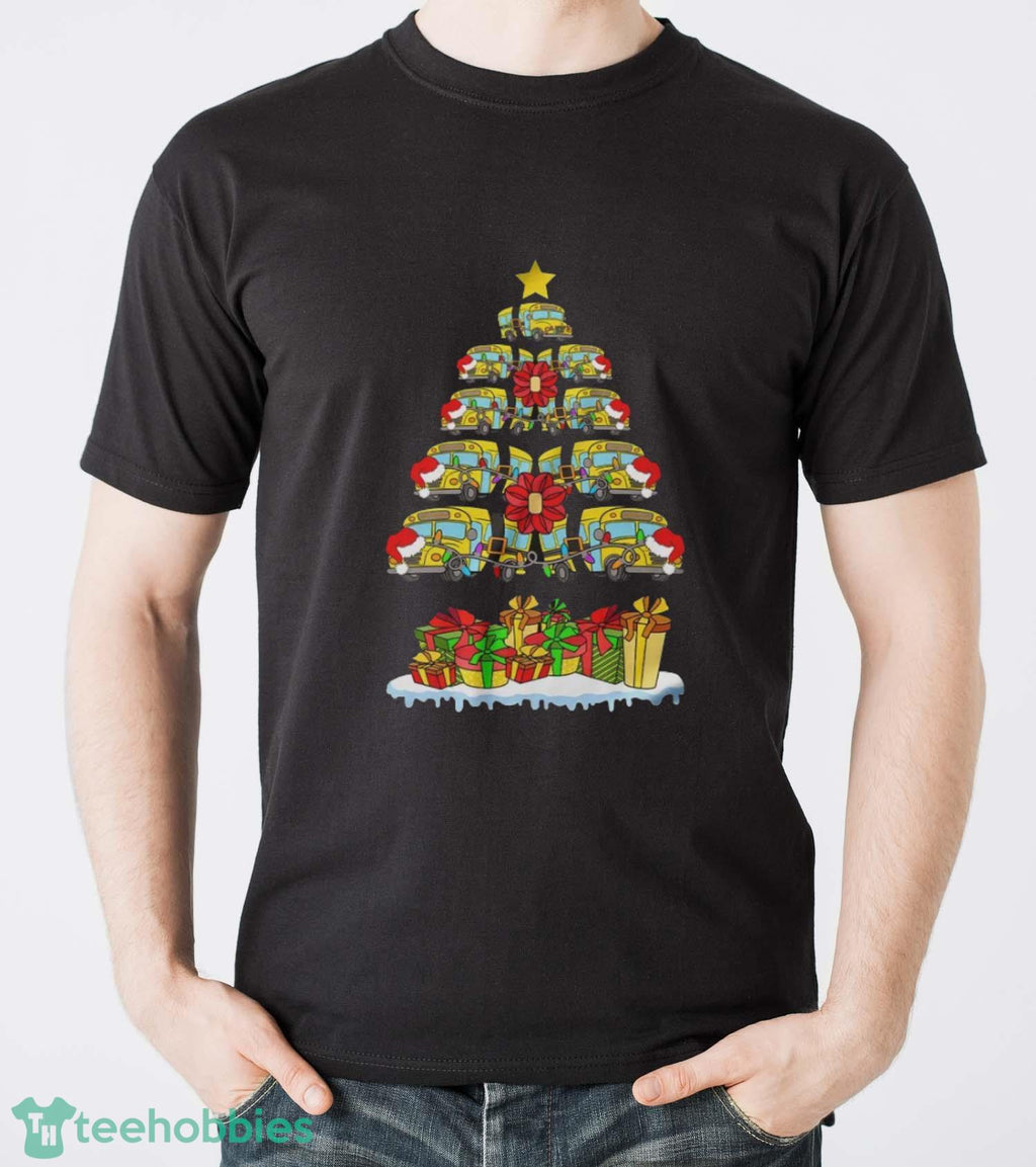 School Bus Christmas Tree Sweatshirt, School Bus Driver Hoodie, Merry Xmas Shirt