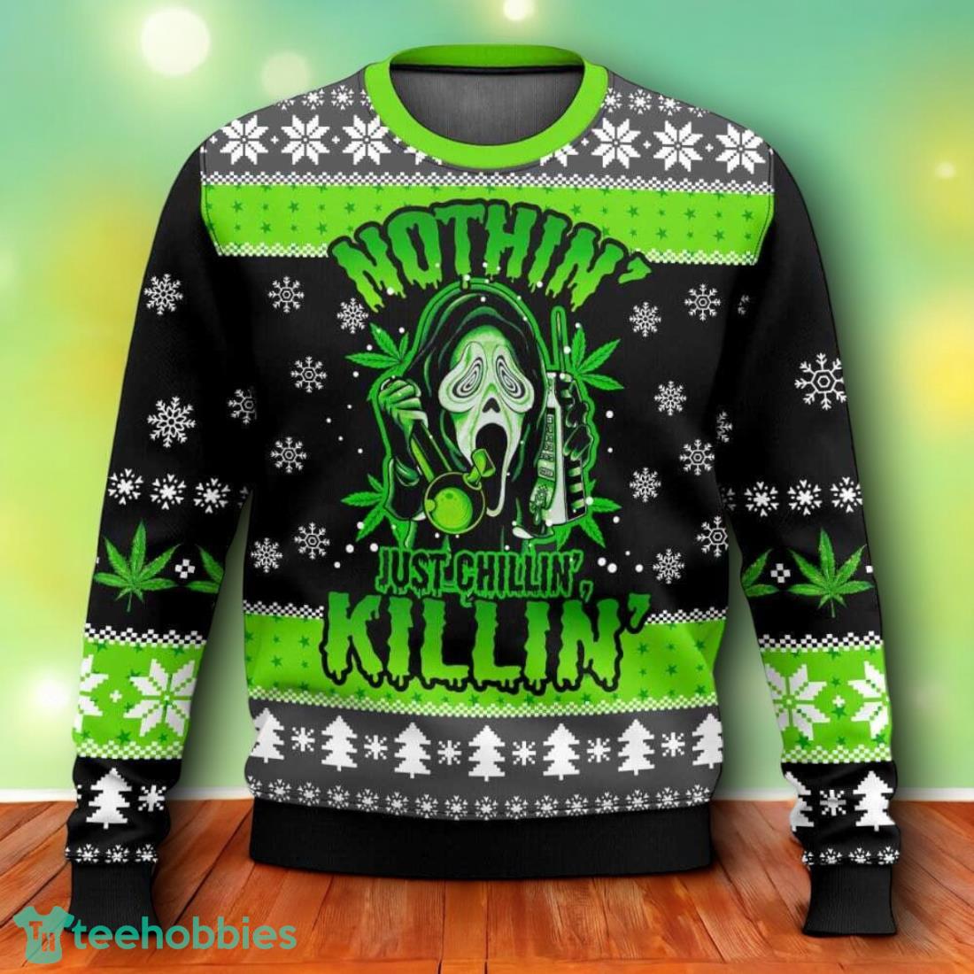 Scream Just Chilling Ugly Christmas Sweater For Men Women
