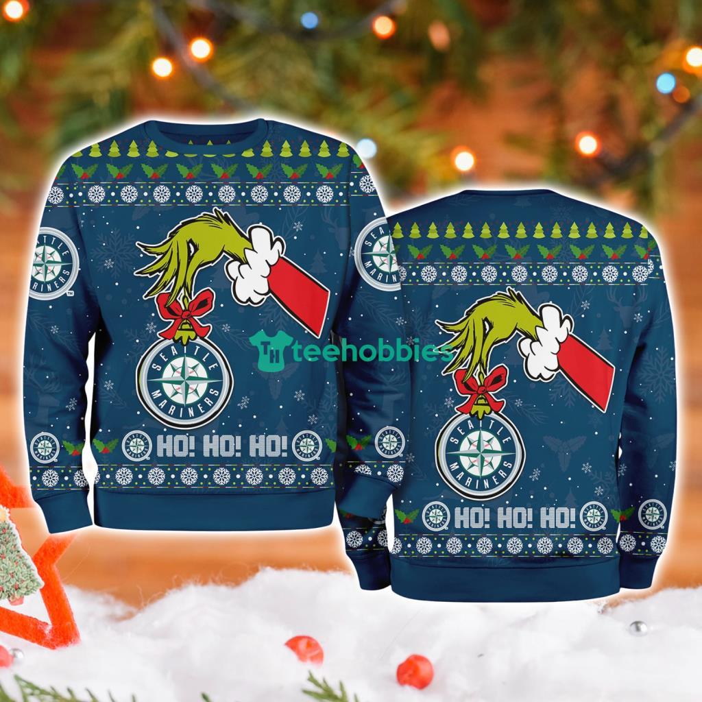 Seattle Mariners Mlb Grinch Hand Ugly Christmas Sweater 3D
