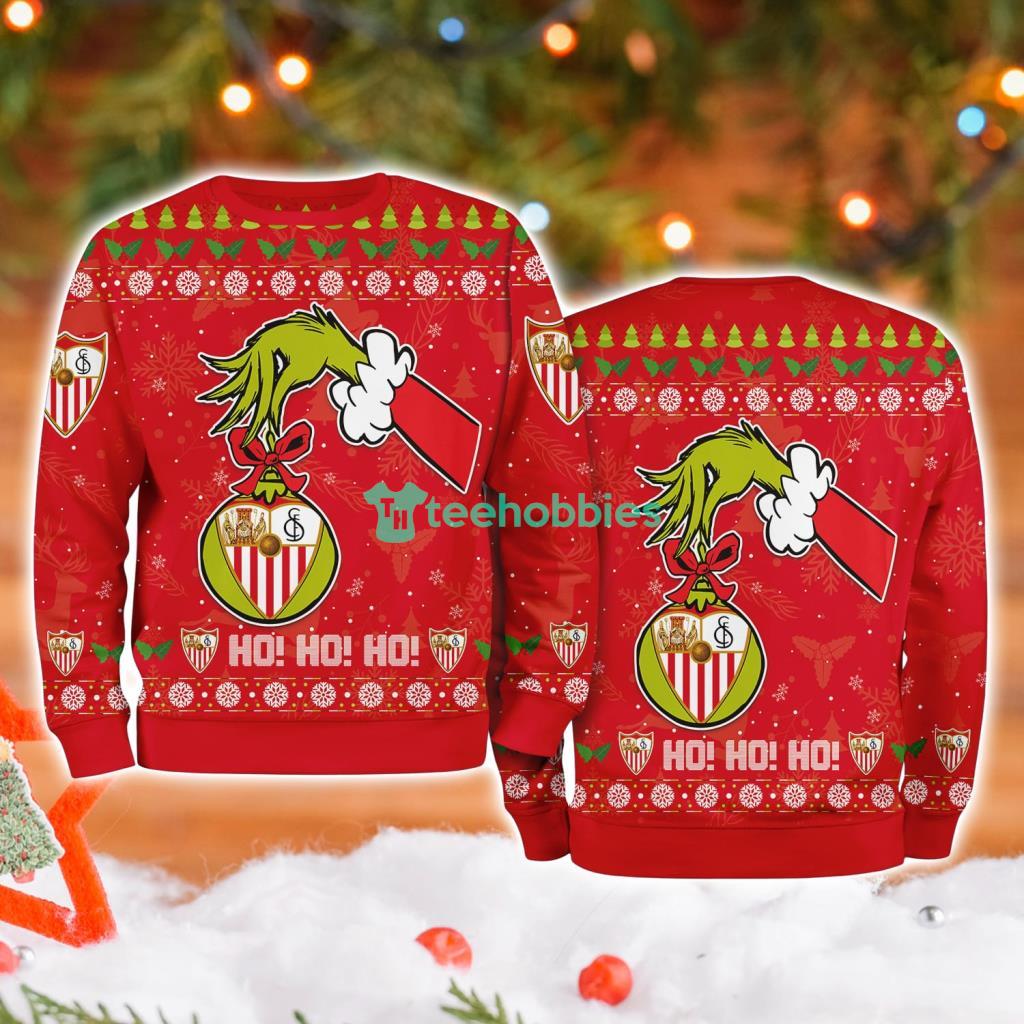 Sevilla Fc Grinch Hand Ugly Christmas Sweater 3D