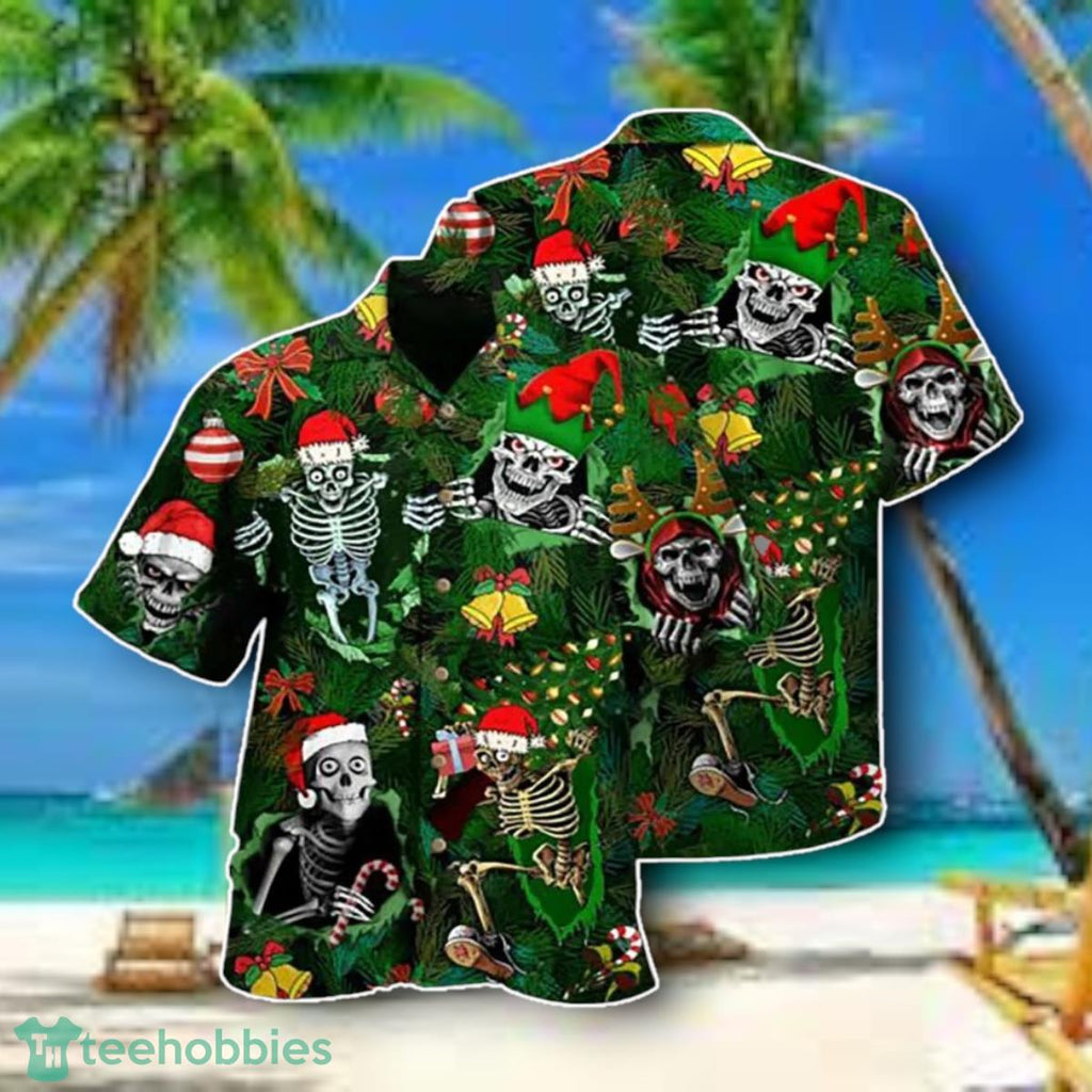 Skull Christmas 3D All Over Printed Hawaiian Shirt Style Gift Gift For Christmas Occasion