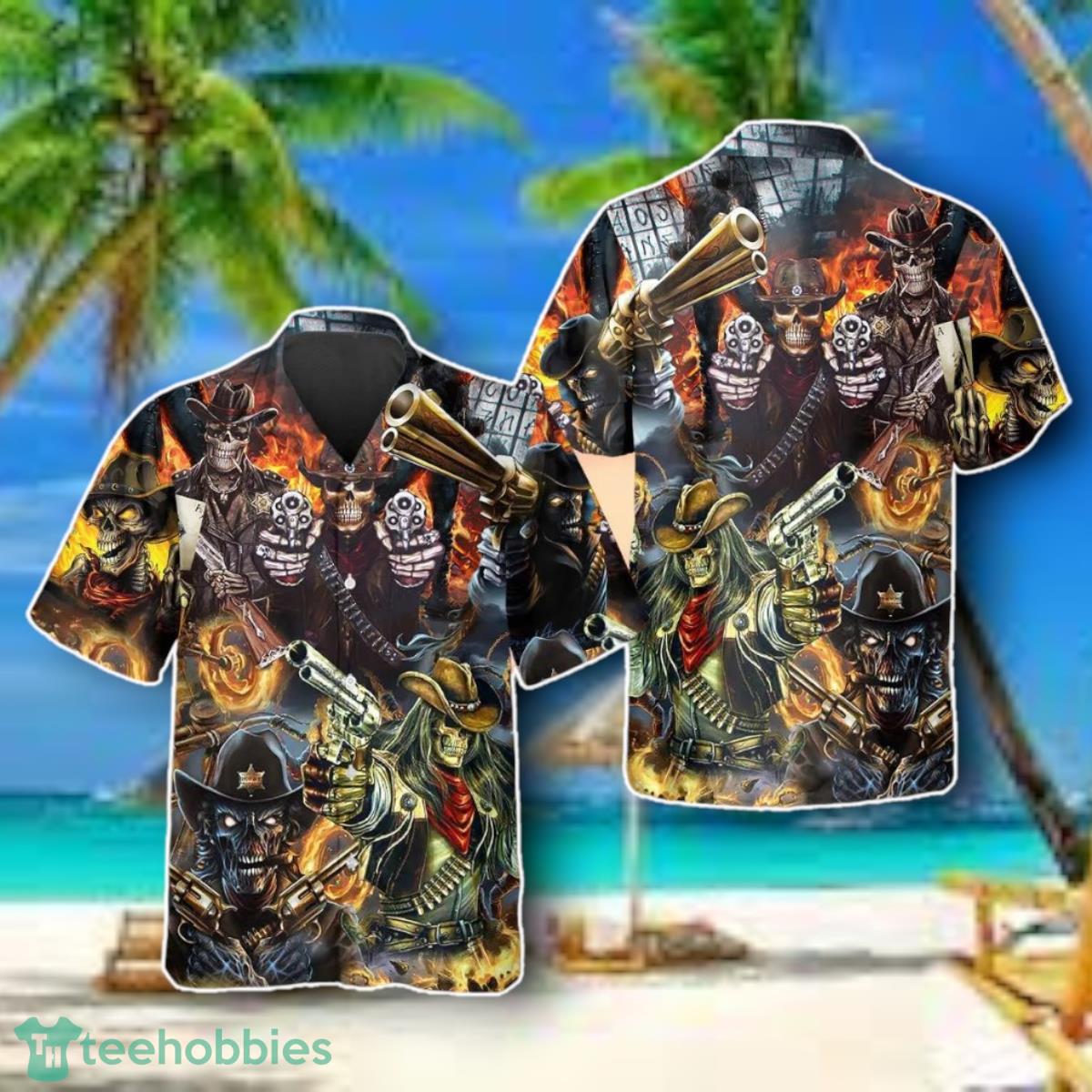 Skull Cowboy Squad Hawaiian Shirt Style Gift