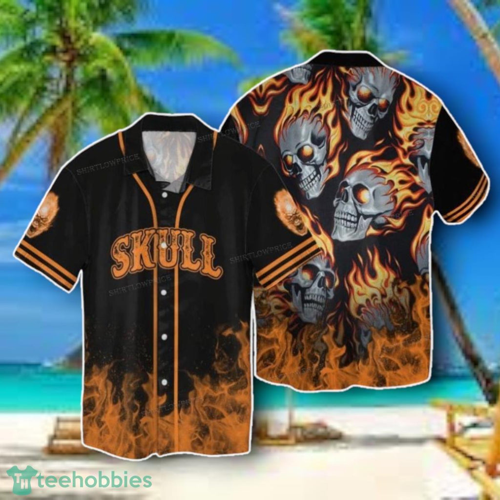 Skull Firefighter Hawaiian Shirt Style Gift