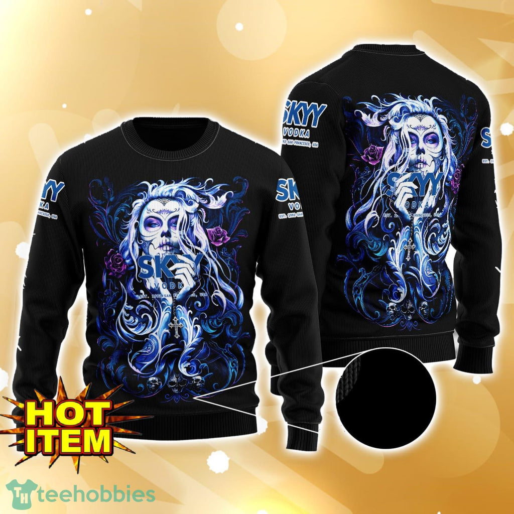 SKYY Vodka Tattoo Girl 3D Ugly Christmas Sweater For Men And Women
