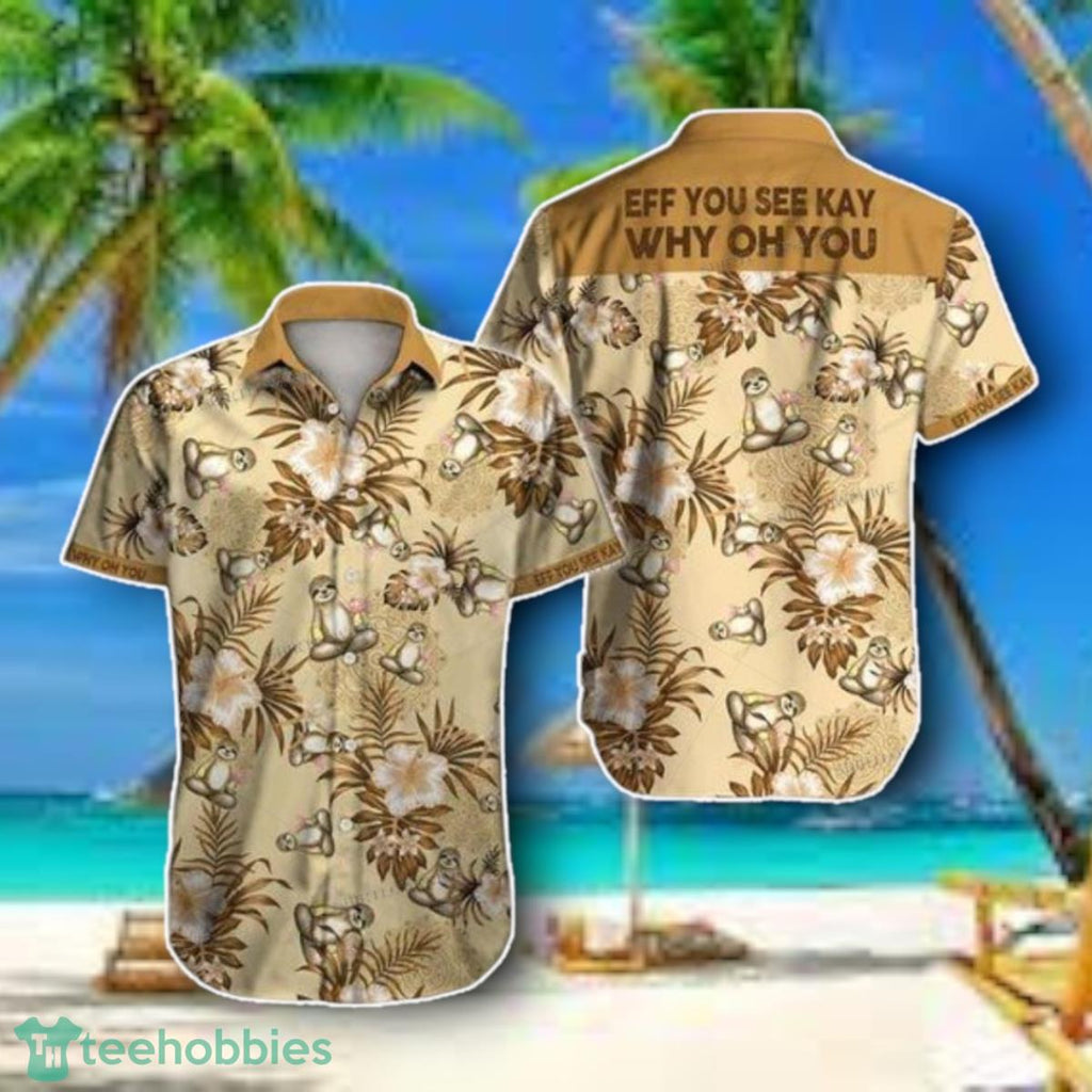 Sloth Awesome Colorful Hawaiian Shirt Style Gift