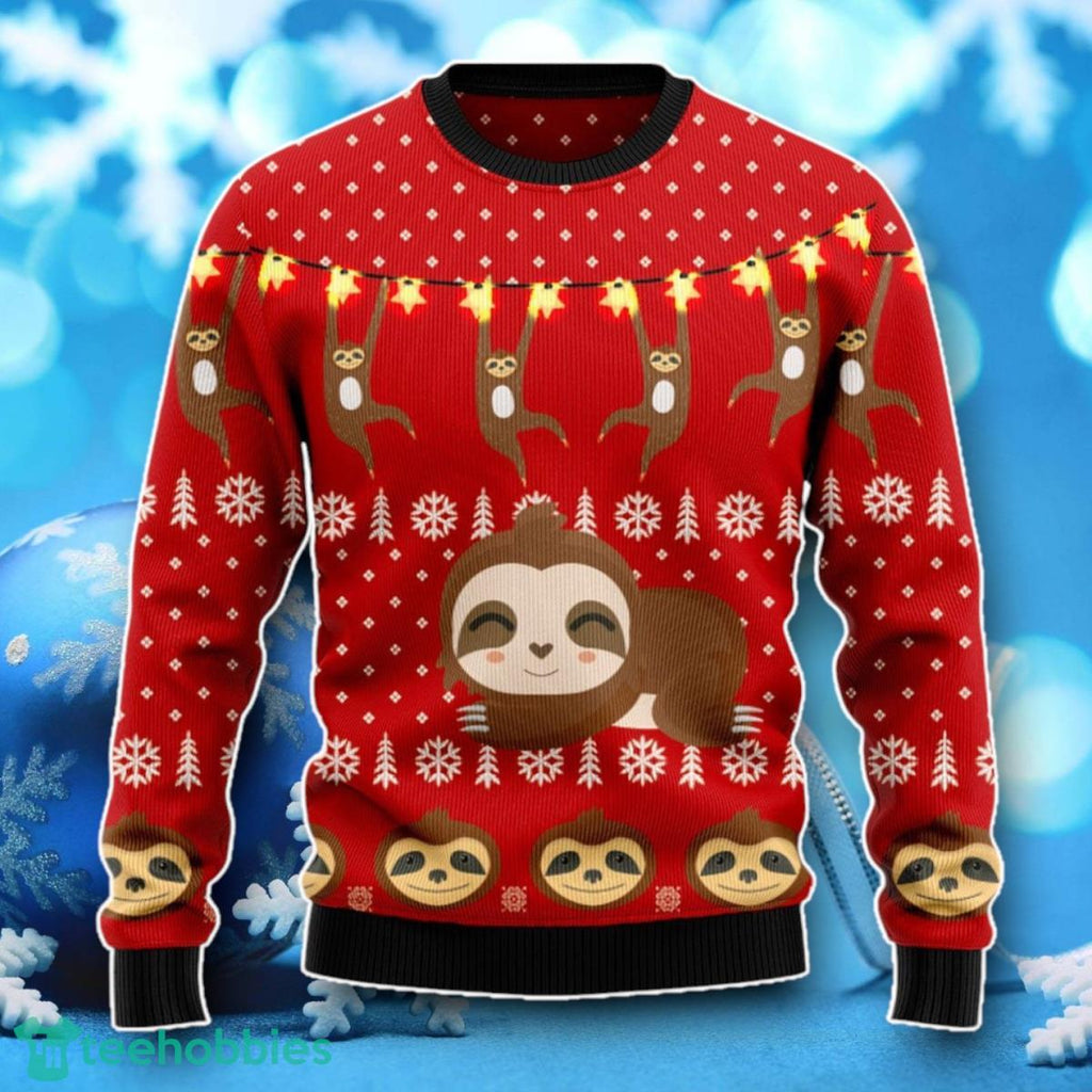 Sloth Lover Ugly Christmas Sweater Unique Gift