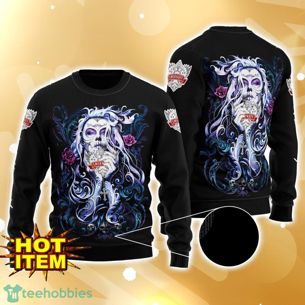 Smirnoff Vodka Tattoo Girl 3D Ugly Christmas Sweater For Men And Women