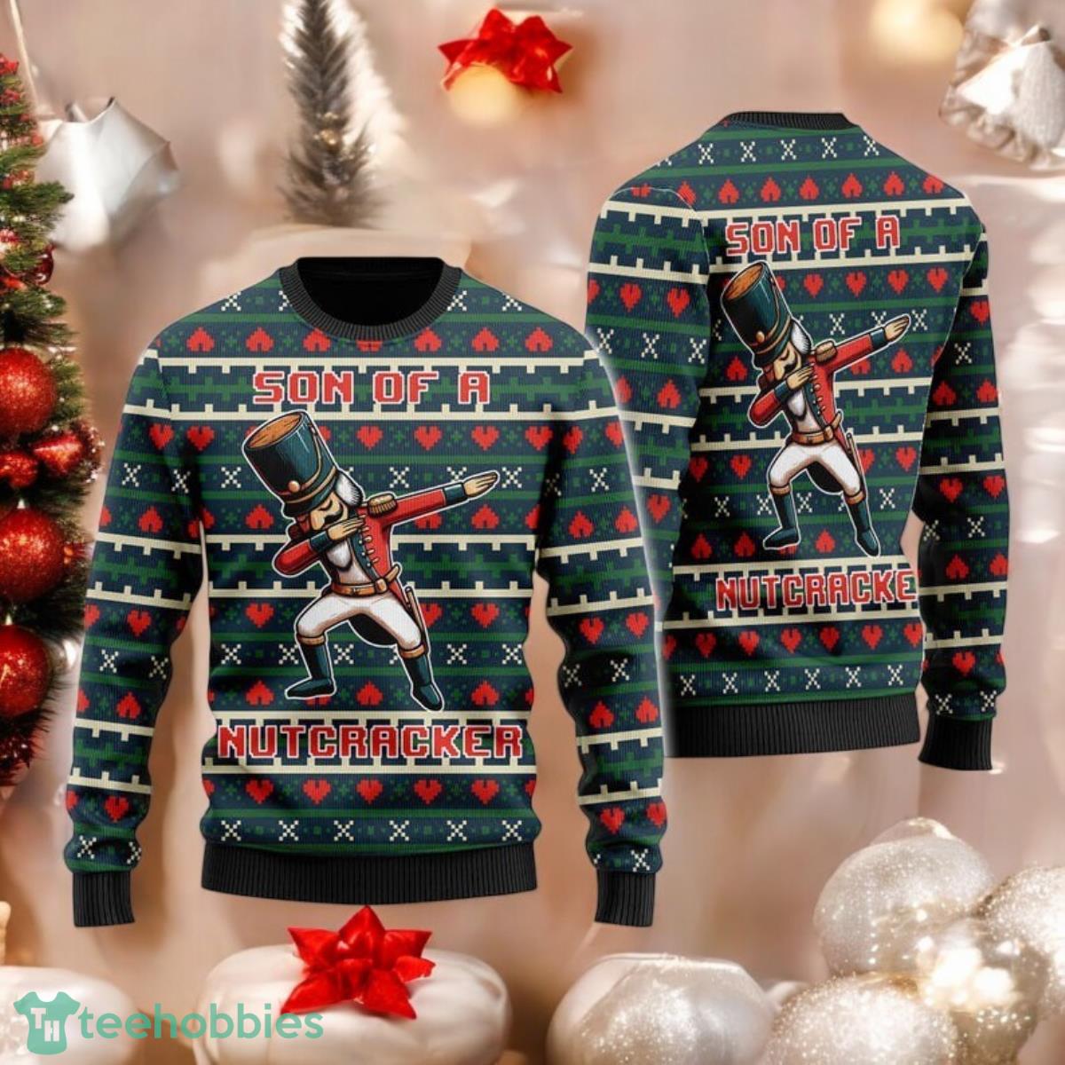 Son of a Nut Cracking Squad Ugly Christmas Sweater Funny Dab Holiday All Over Print 3D Sweater