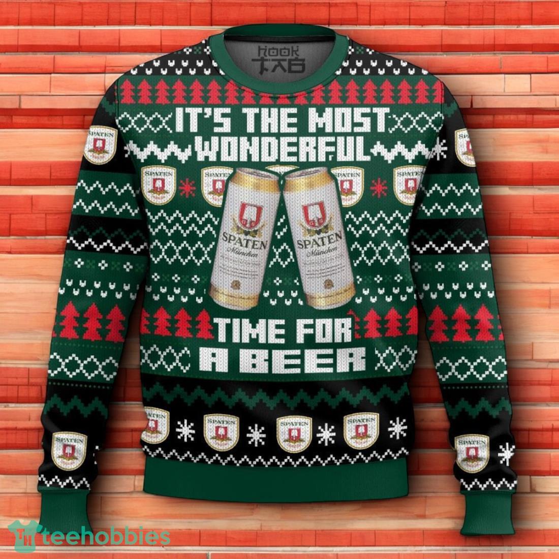 Spaten It’s The Most Wonderful Time For A Beer Ugly Christmas Sweater 3D Design For Men Women