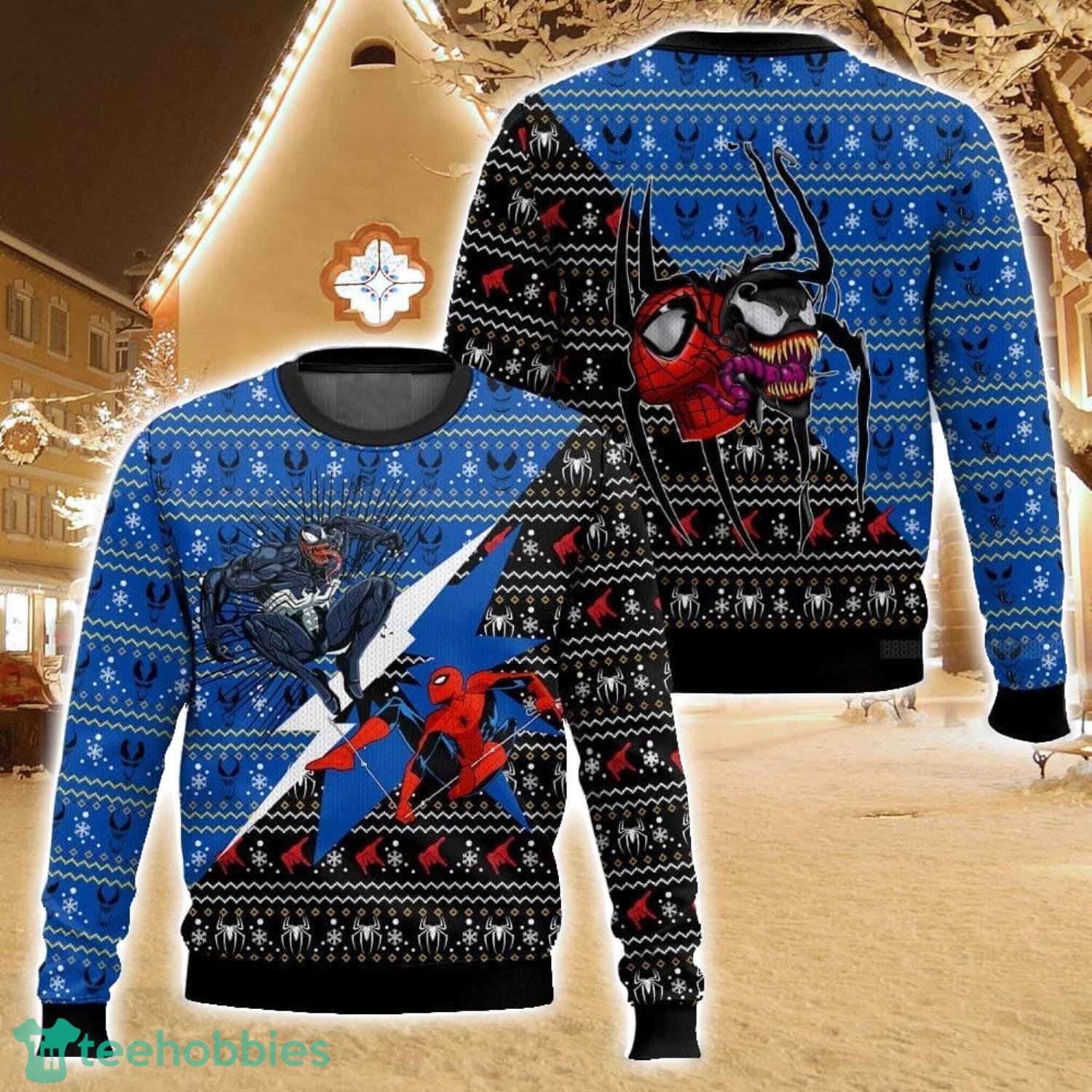Spider-man vs Venom Ugly Christmas Sweater Holiday Sweater Christmas Gift For Family