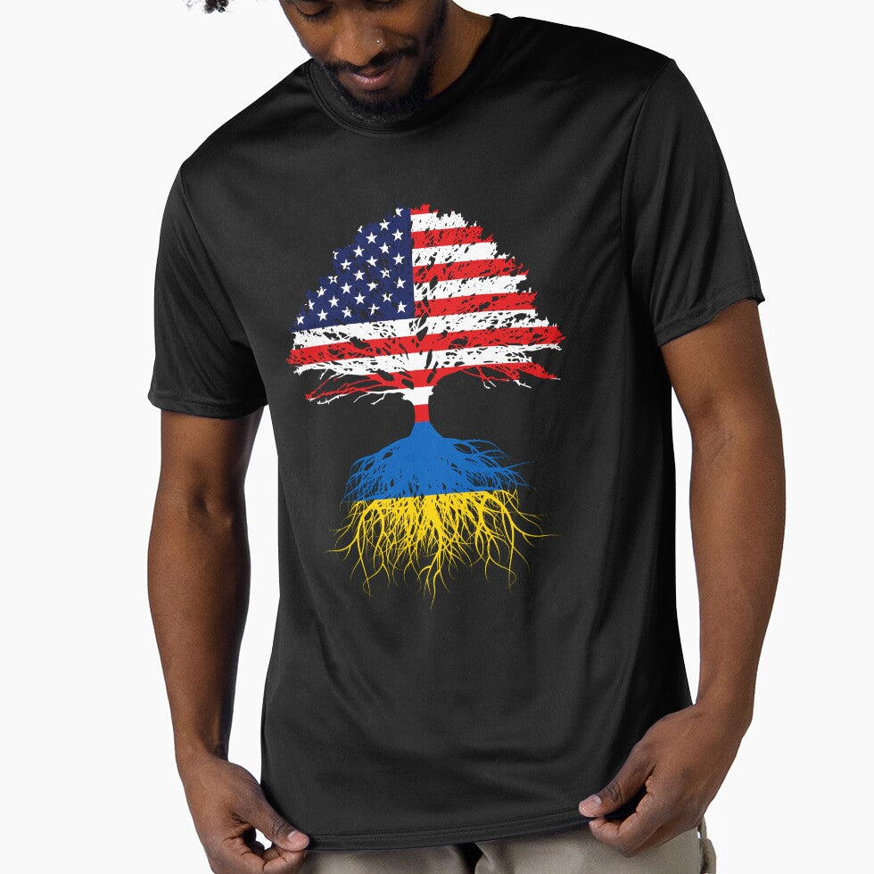 Ukrainian Roots American Grown Ukraine USA America Flags  Art Design Gift Men Women Kids US Naturalization Ceremony by maindeals
