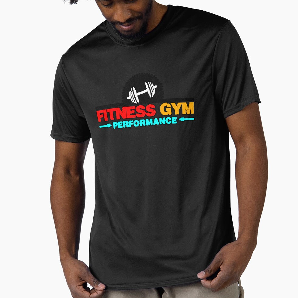 Fitness Gym Performance Dumbbell Logo Workout Shirt by AstronautMerch