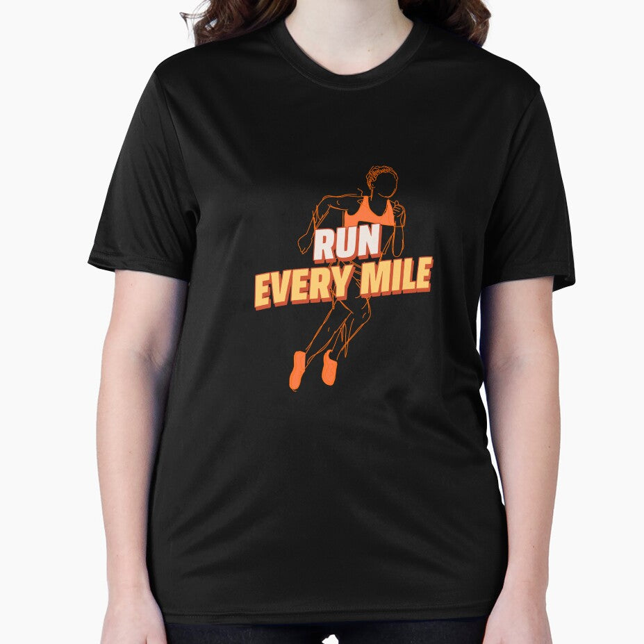 Run Every Mile – Motivational Runner Silhouette Design by Atlantic Flyer Designs