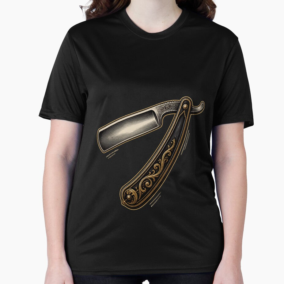 Ornate Straight Razor Minimalist Vintage Barber Art by Barber MD Culture