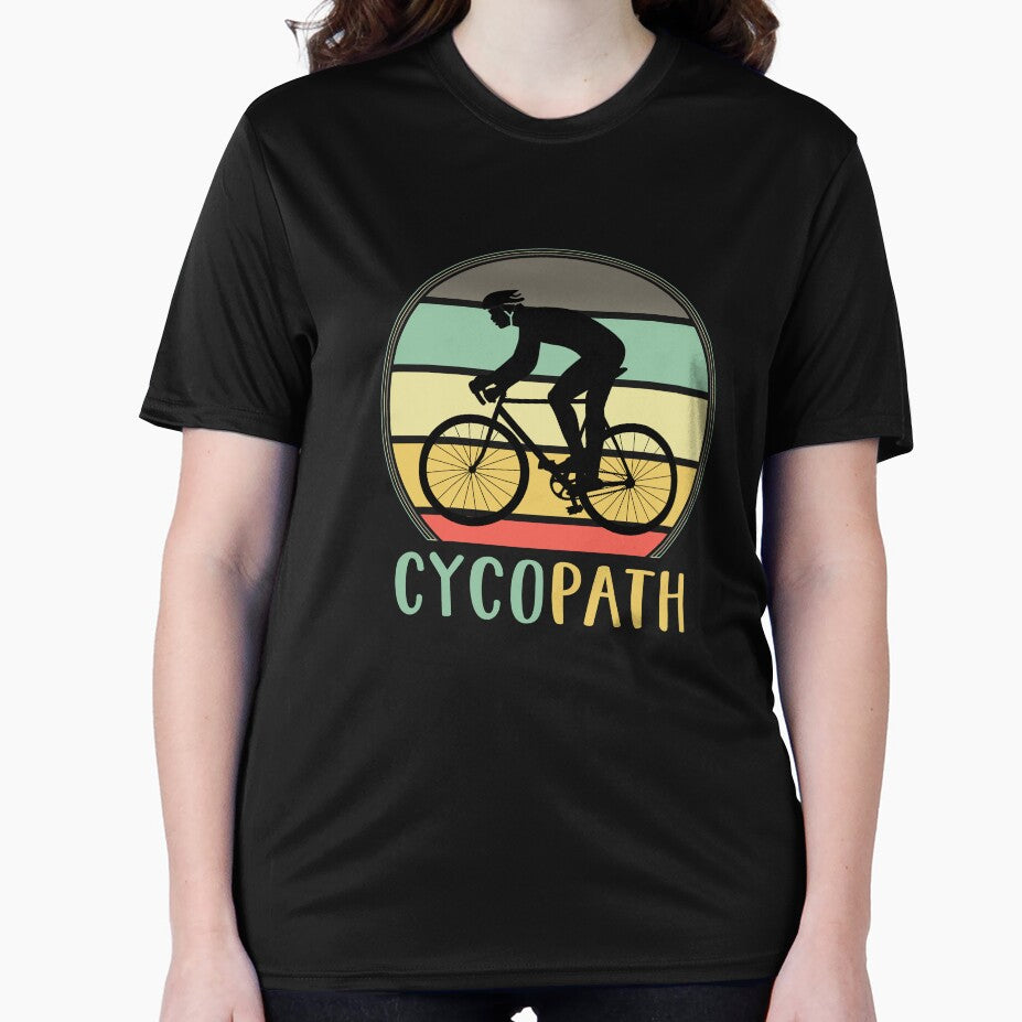 Cycopath - Funny Cycling Lover Pun Vintage Retro Sunset by Scratches Tees