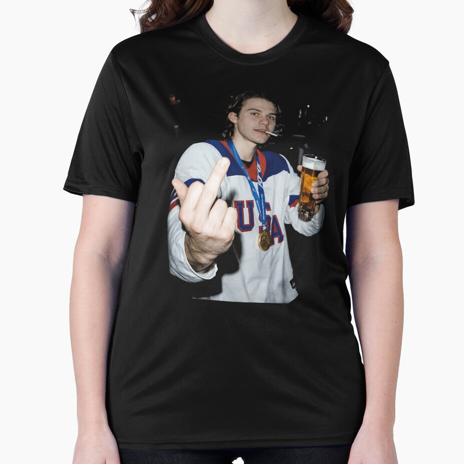 Funny Jack Hughes Usa Gold Hockey by Twindluzz