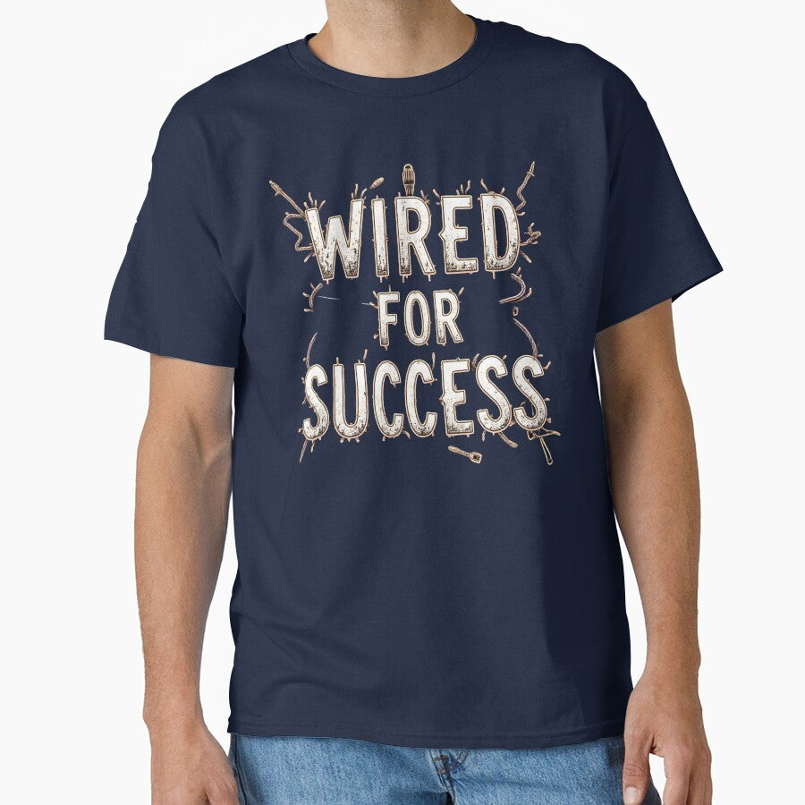 Wired for Success Electrician Shirt, Motivational Trade Gift, Electrician Apparel by Flownow