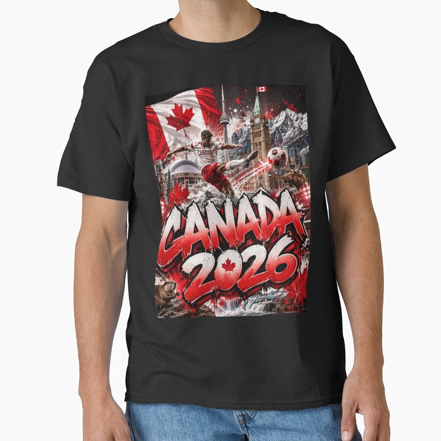 World Cup 2026 Canada themed Soccer Merch | Football Fan Gear |Canada Sports Apparel Tee| |Soccer worldcup Championship Soccer World ver 11 by CosmicNook1