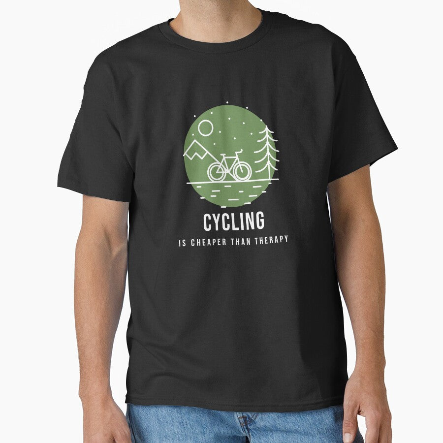 Cycling Is Cheaper Than Therapy enjoy cycling by FigTreeFactory