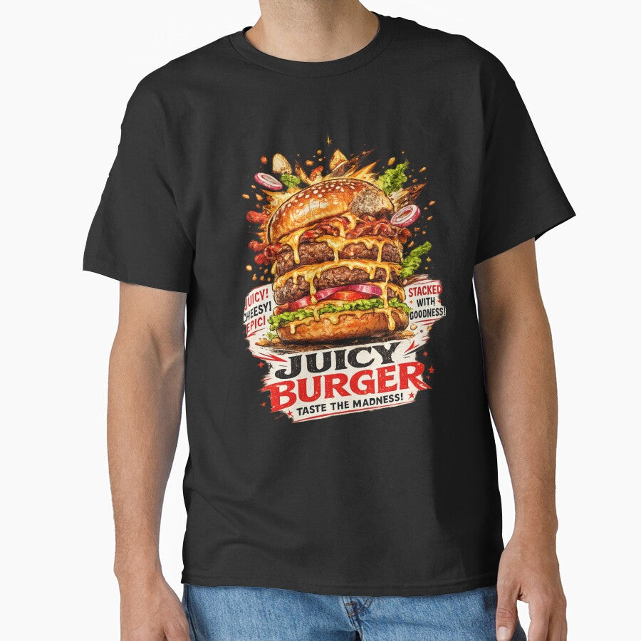 Juicy Burger: Taste The Madness Explosive Flavor Cheeseburger by irfanshikh